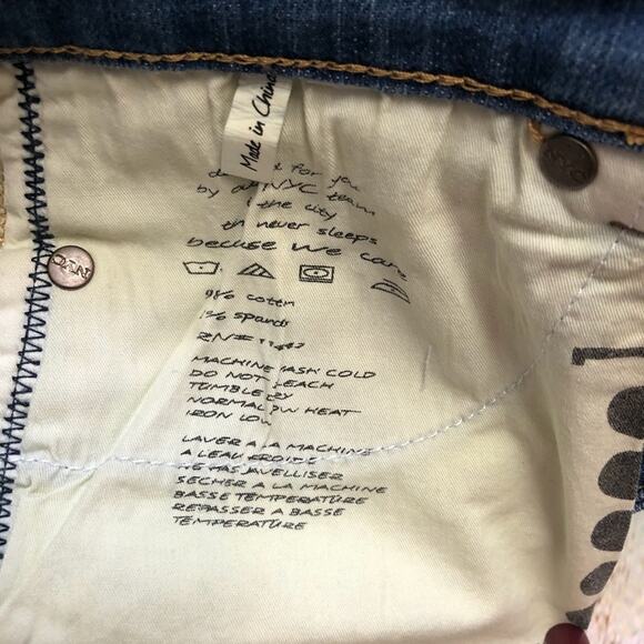 Blank NYC Short Womens 29 Blue Denim Ombre Solid Gold Hi-Rise ASO Selena Gomez - Picture 10 of 13